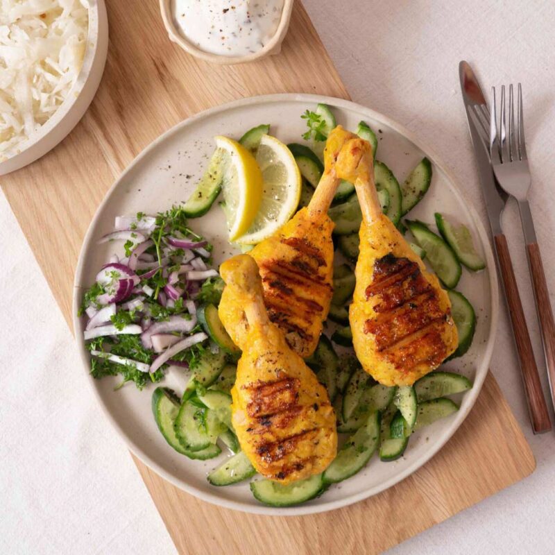 Vegane Grillhendlhaxen grillen_handgemacht-Holzknochen-Haut
